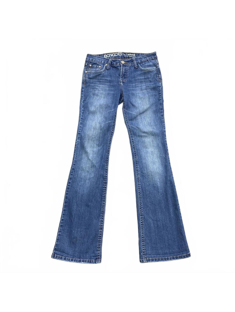 VTG Y2K Bongo Tokyo 34 Low Rise Bootcut Jeans Size 9 Medium Blue Stretch Denim